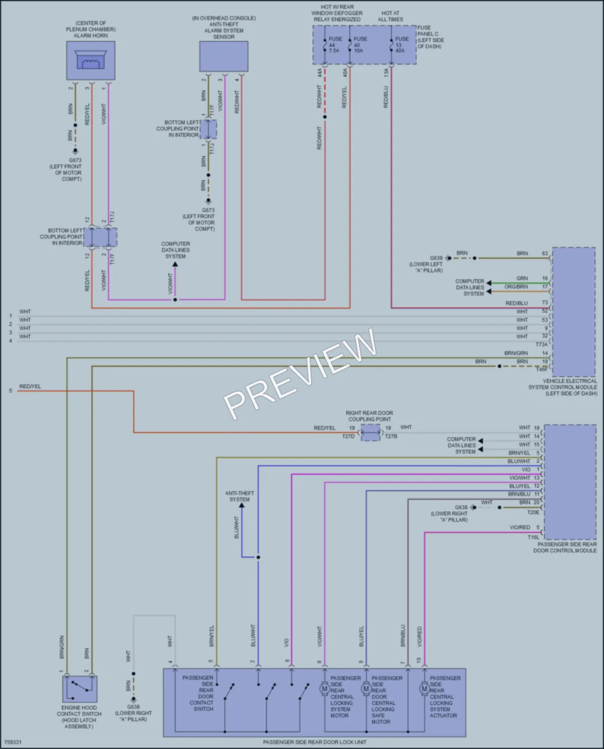 2021 Volkswagen ID4 Power Door Locks wiring diagram preview