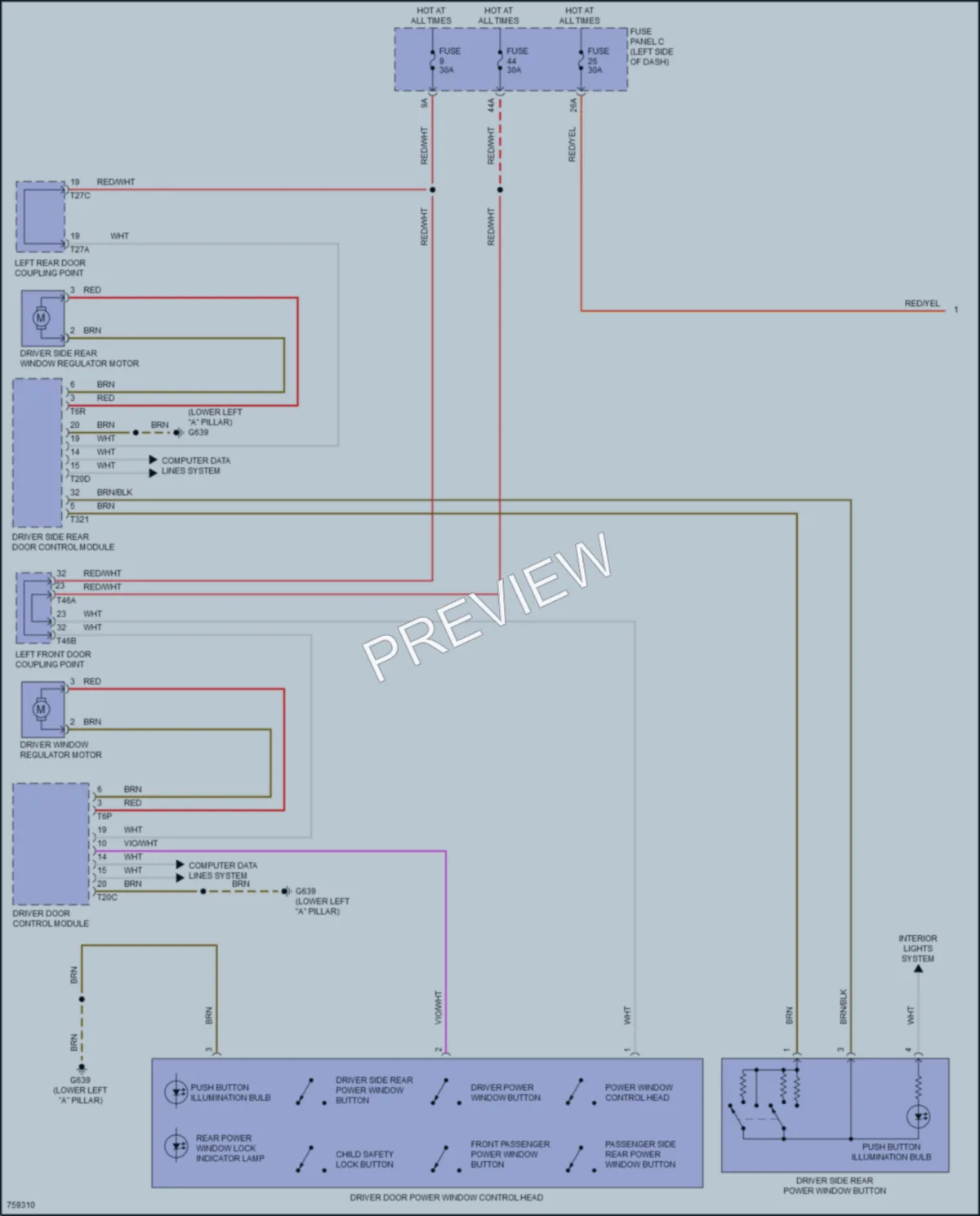 2021 Volkswagen ID4 Power Windows wiring diagram preview
