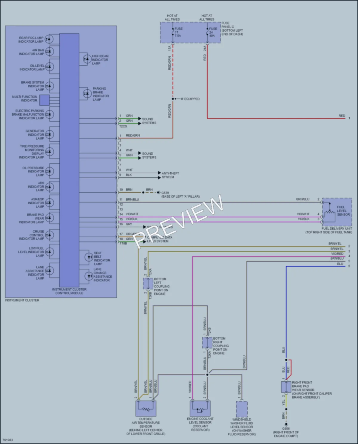 2021 Volkswagen Jetta Instrument Cluster wiring diagram preview