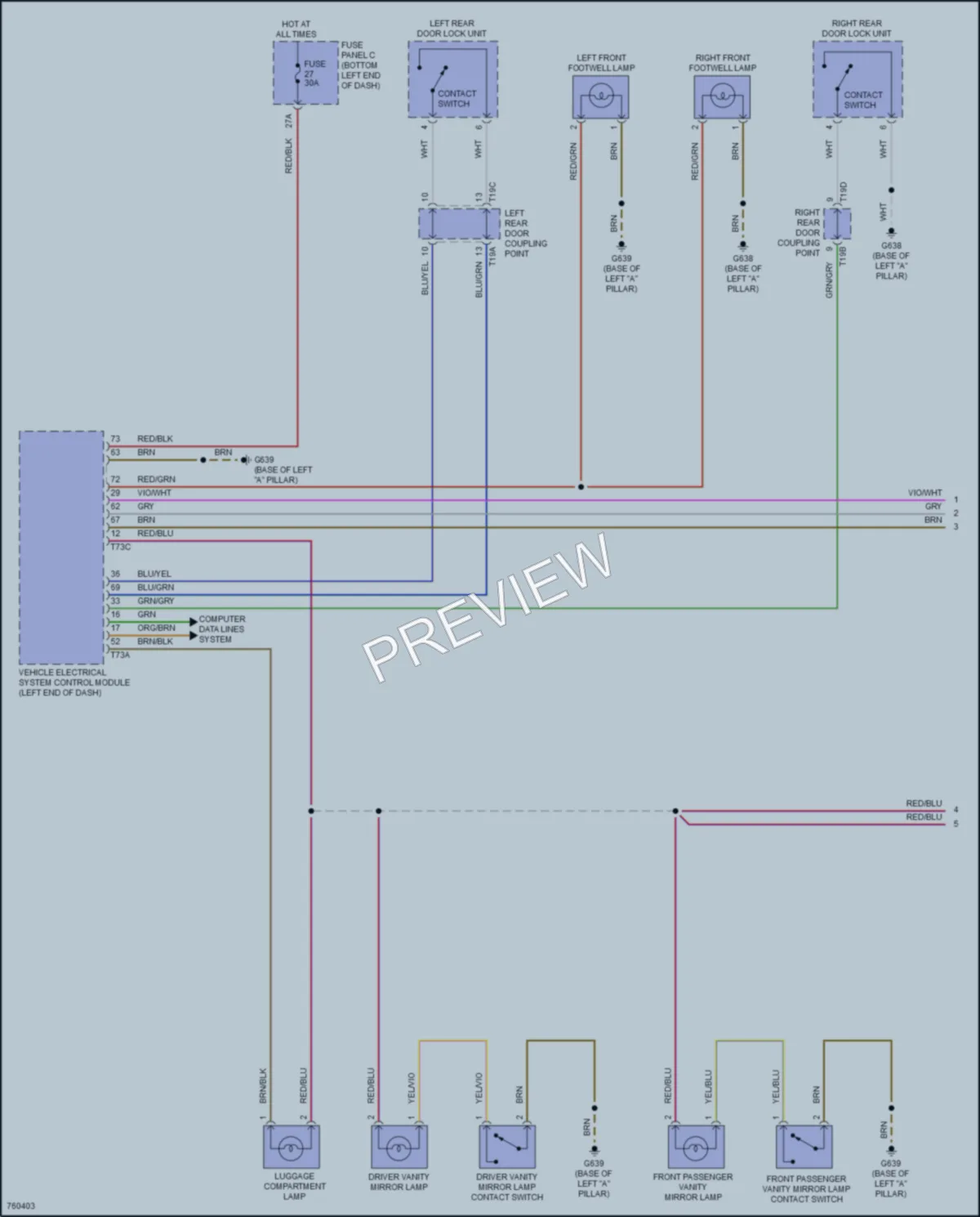 2021 Volkswagen Jetta Interior Lights wiring diagram preview