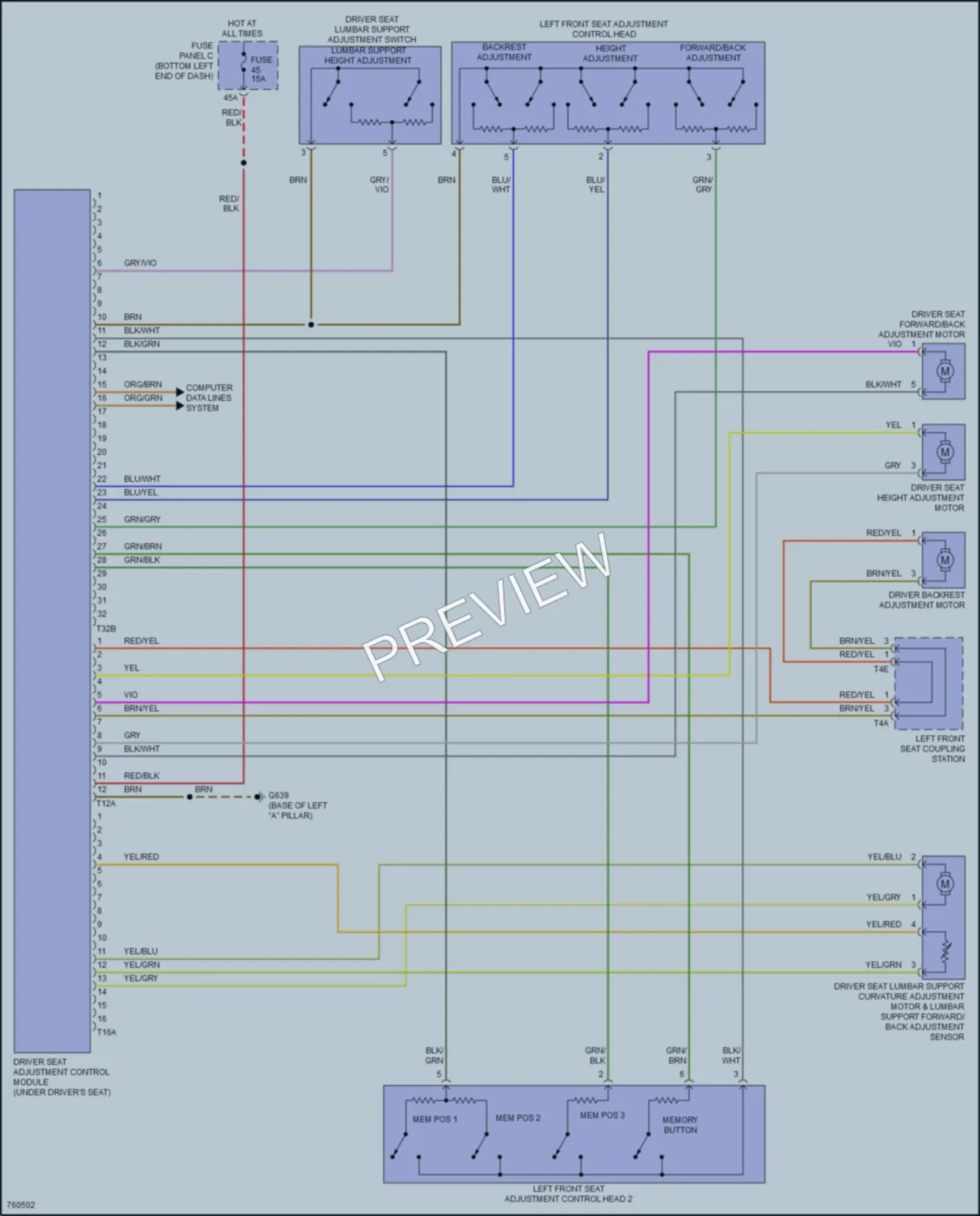 2021 Volkswagen Jetta Memory Systems wiring diagram preview