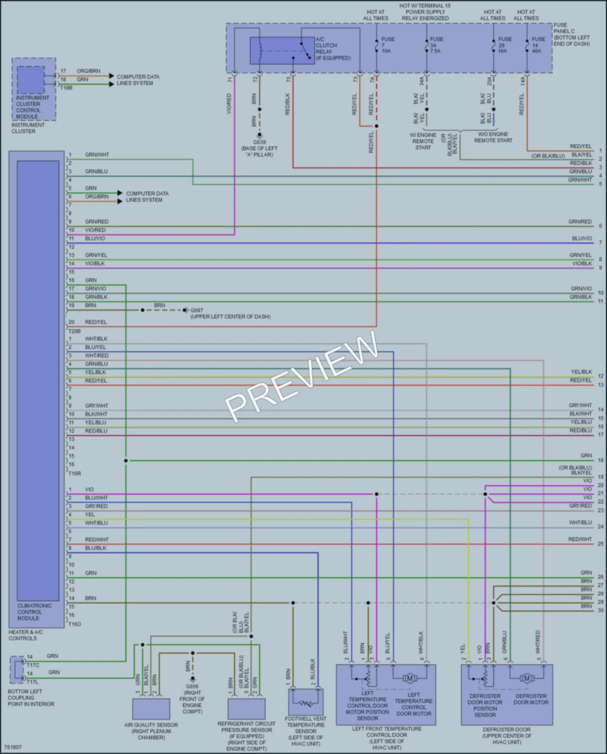 2021 Volkswagen JettaGLI Air Conditioning wiring diagram preview