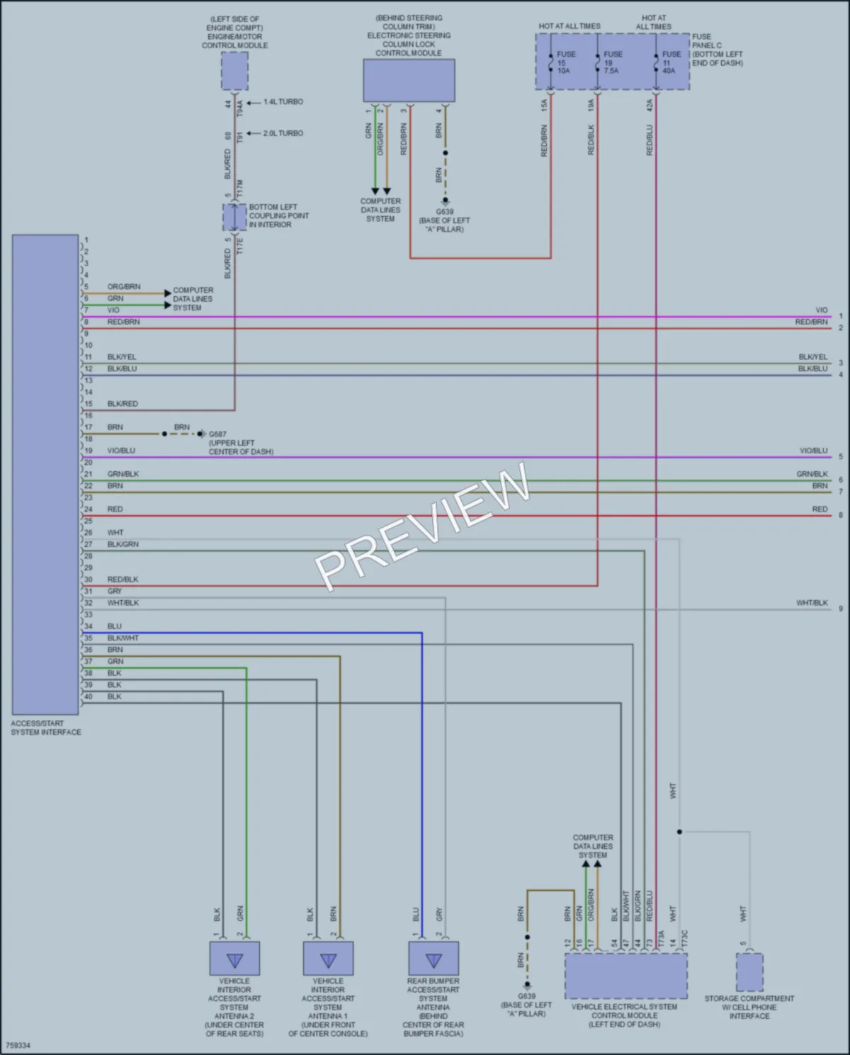 2021 Volkswagen JettaGLI Anti Theft wiring diagram preview