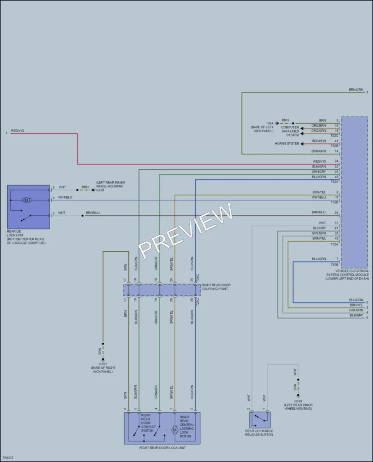 2021 Volkswagen Passat Anti Theft wiring diagram preview