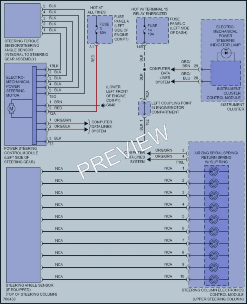 2021 Volkswagen Passat Electronic Power Steering wiring diagram preview