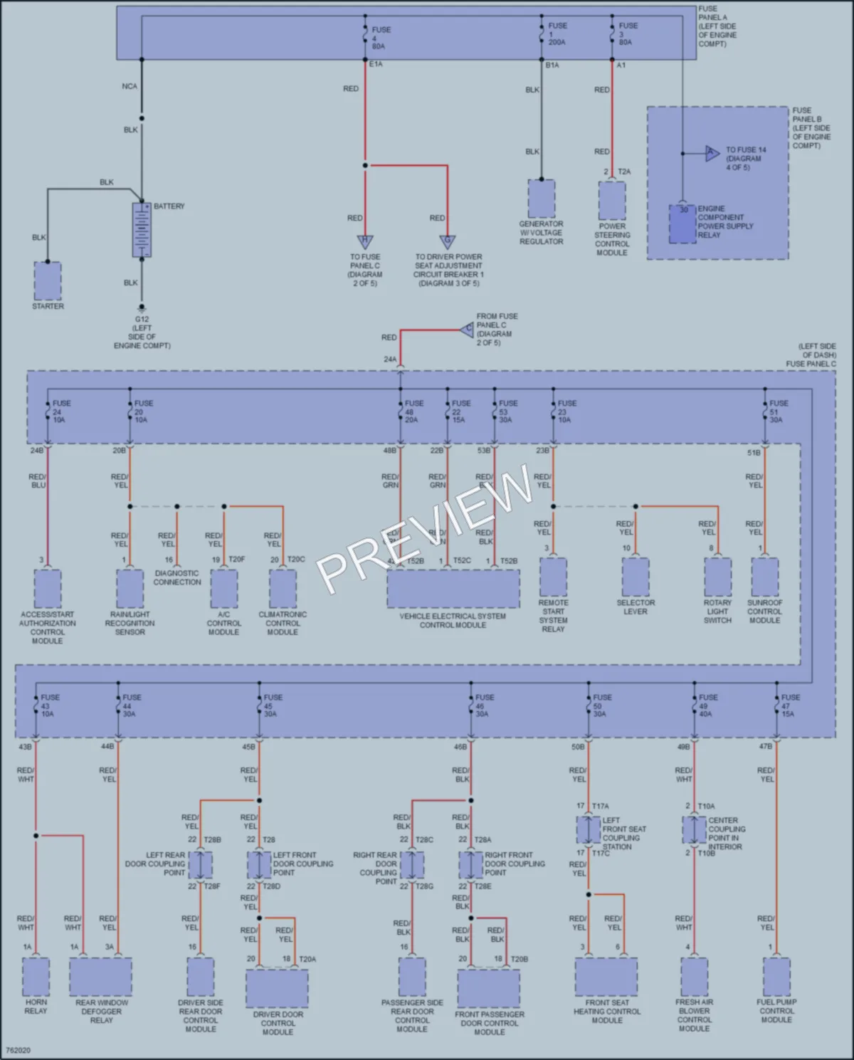 2021 Volkswagen Passat Power Distribution wiring diagram preview