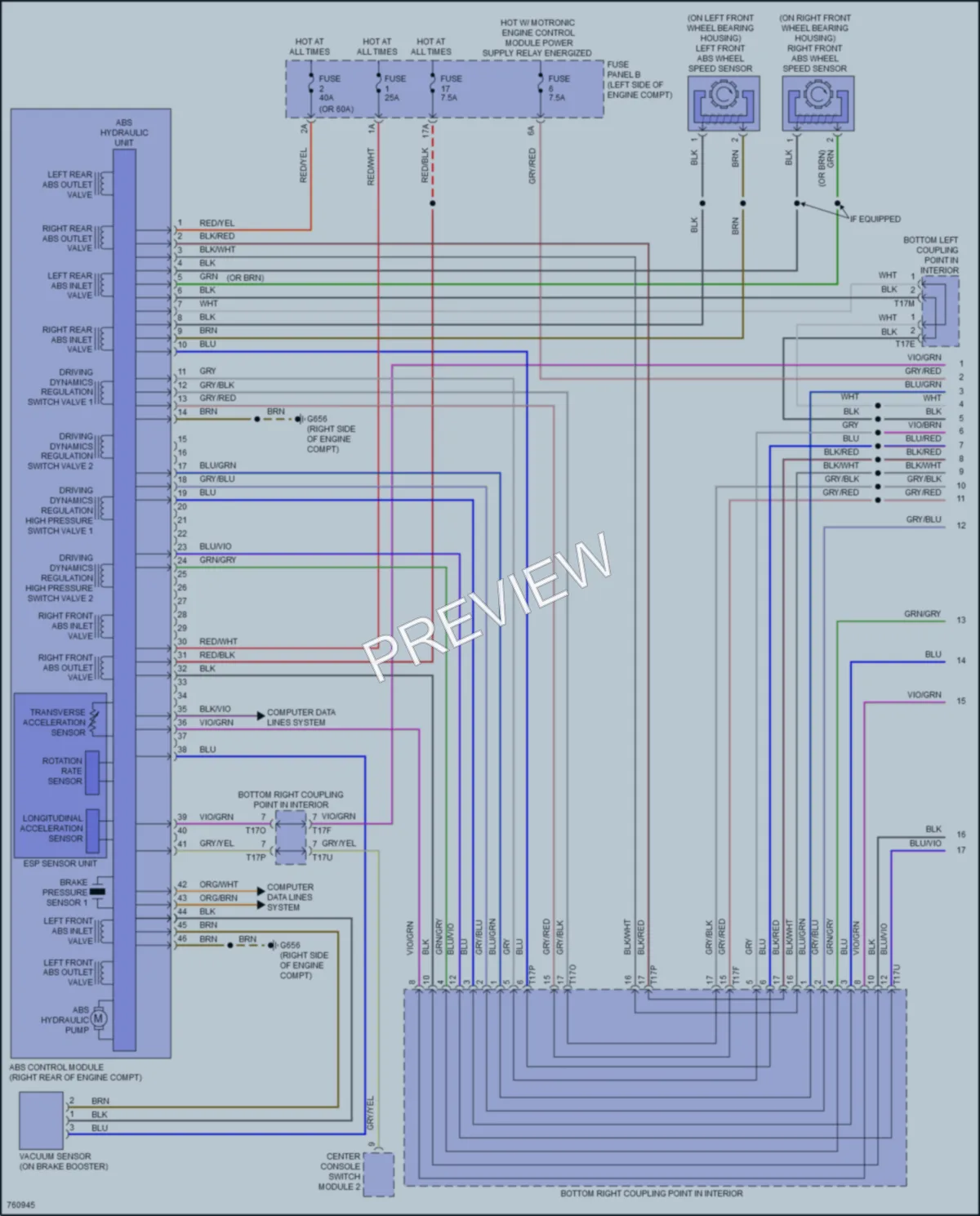 2021 Volkswagen Tiguan Anti Lock Brakes wiring diagram preview