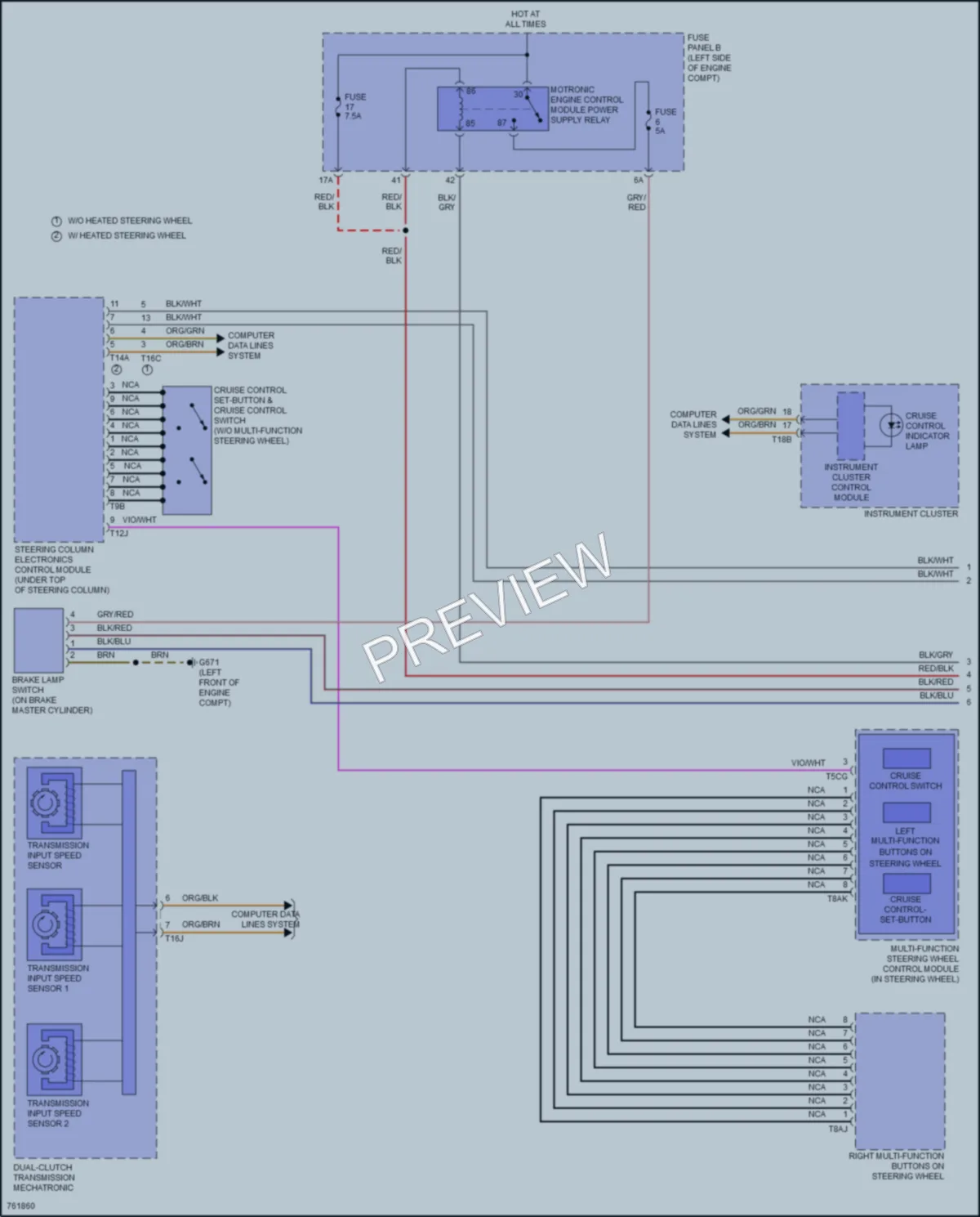 2021 Volkswagen Tiguan Cruise Control wiring diagram preview
