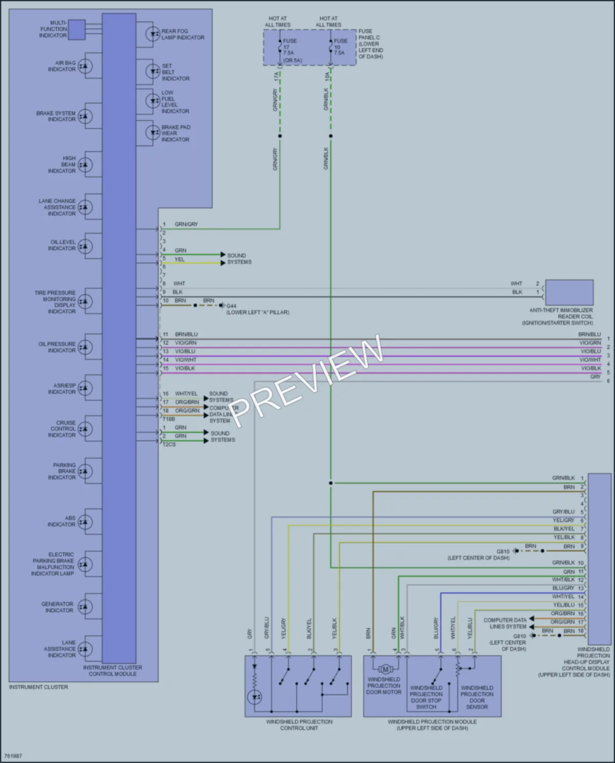 2021 Volkswagen Tiguan Instrument Cluster wiring diagram preview