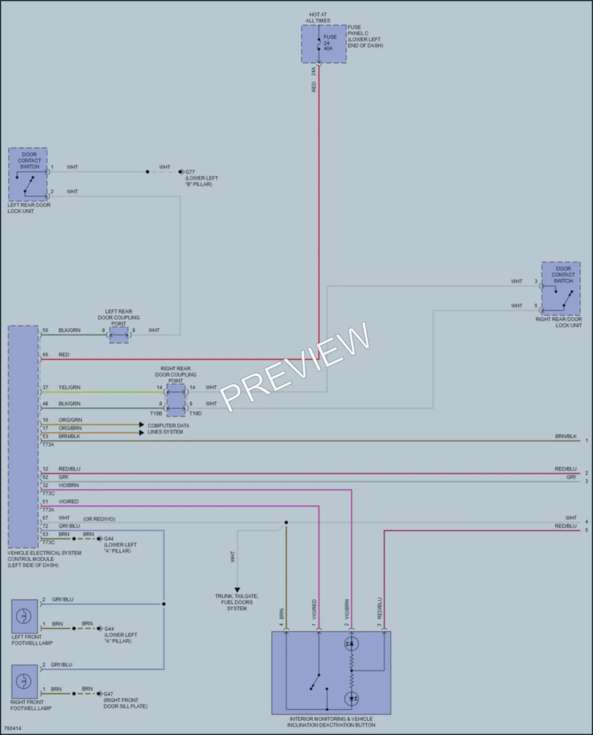 2021 Volkswagen Tiguan Interior Lights wiring diagram preview
