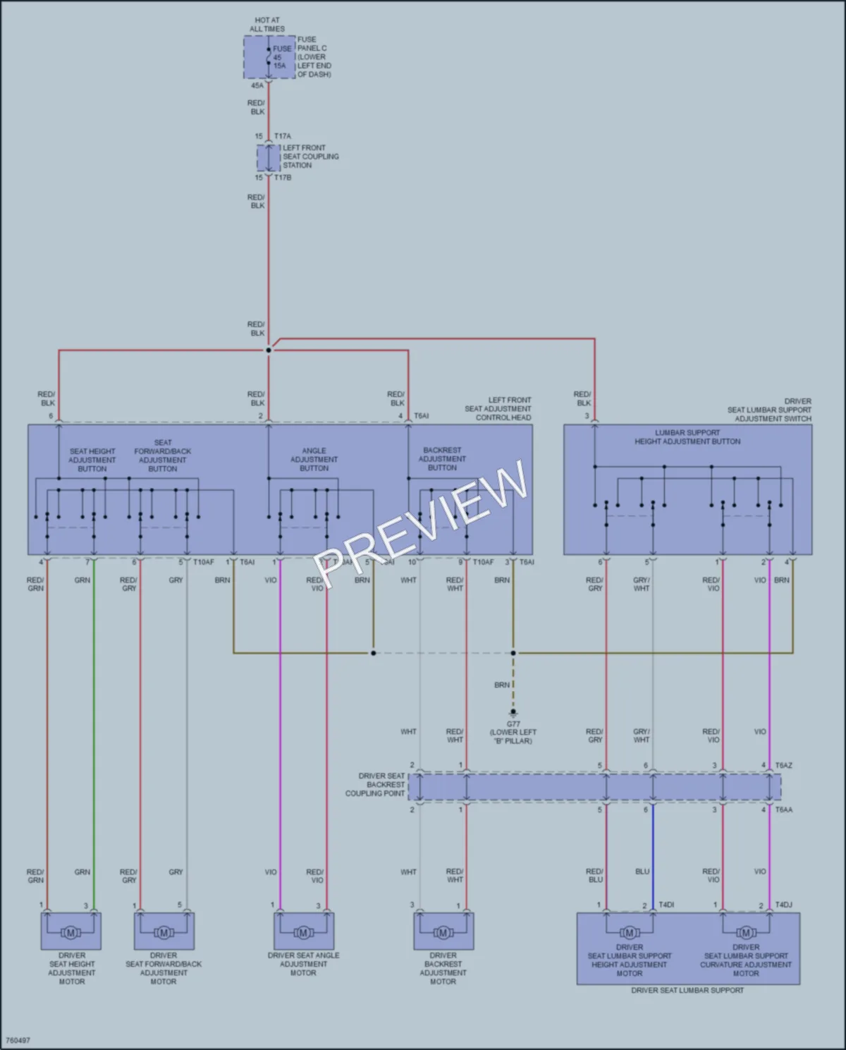 2021 Volkswagen Tiguan Power Seats wiring diagram preview