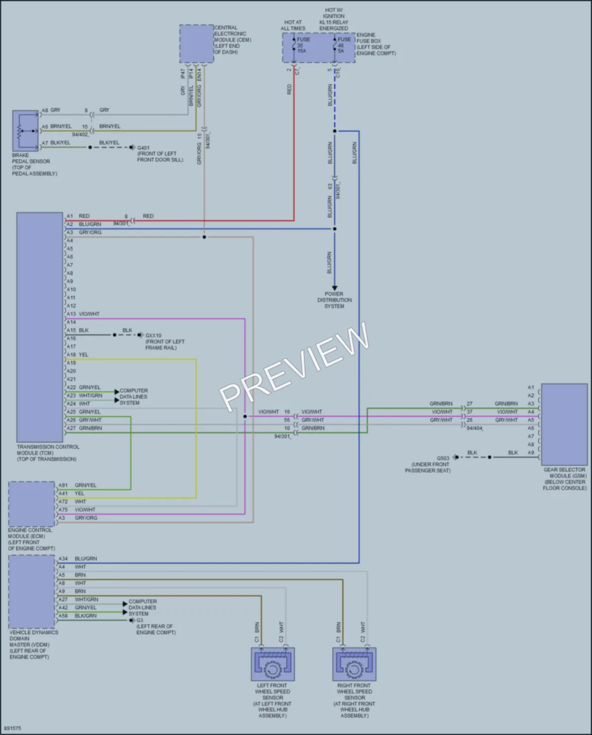 2021 Volvo S60 Transmission wiring diagram preview
