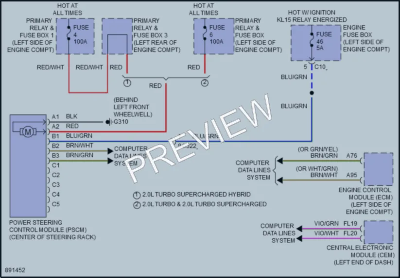 2021 Volvo S60PlugIn Electronic Power Steering wiring diagram preview