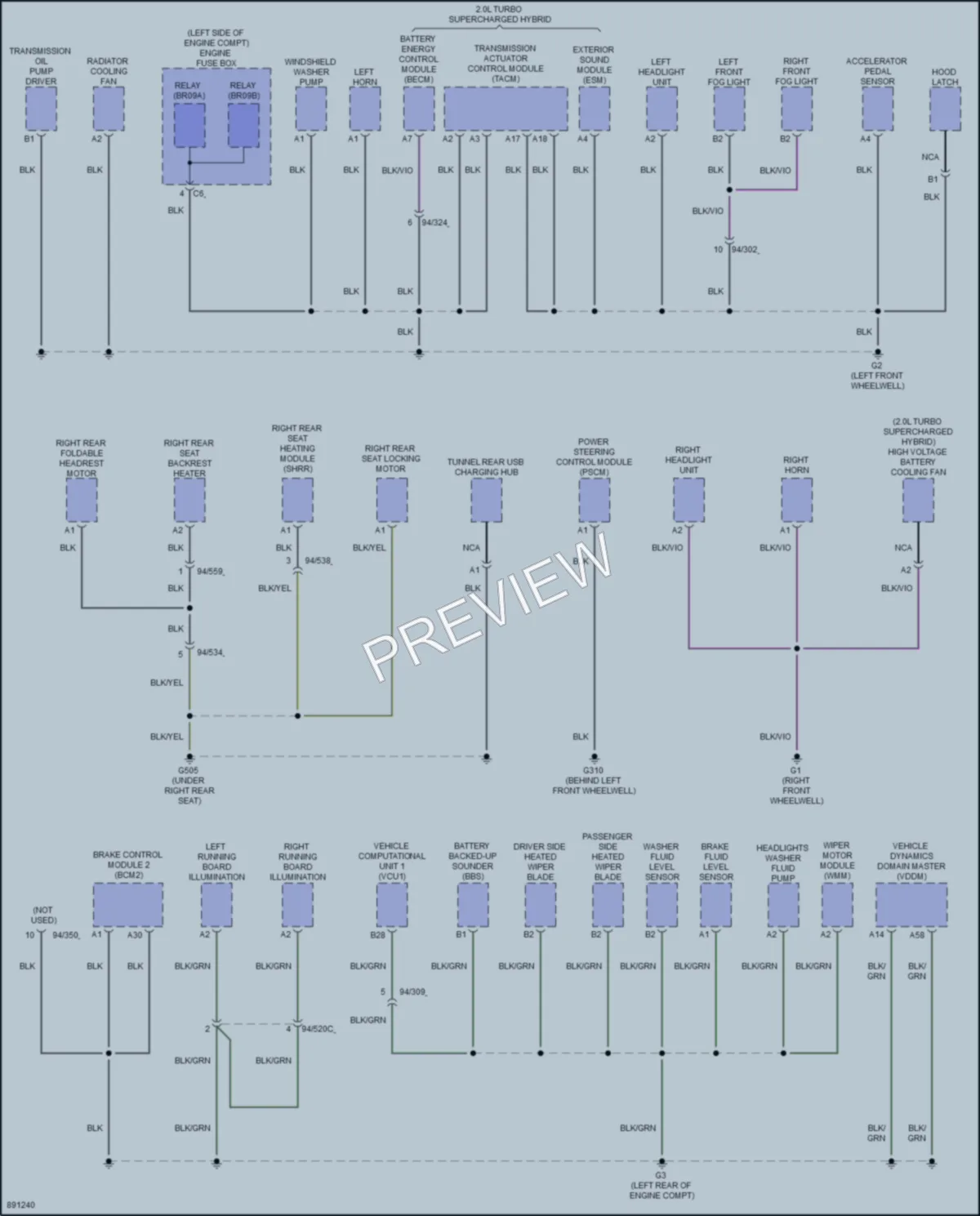 2021 Volvo S60PlugIn Ground Distribution wiring diagram preview