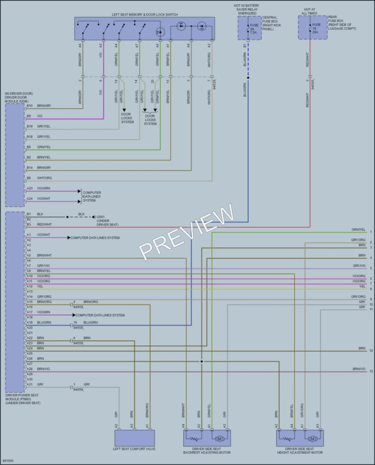 2021 Volvo S60PlugIn Memory Systems wiring diagram preview