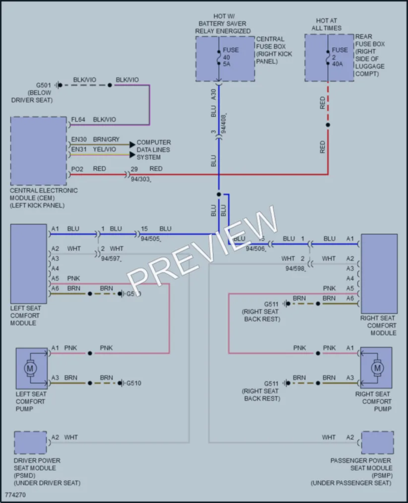 2021 Volvo XC90 Power Seats wiring diagram preview