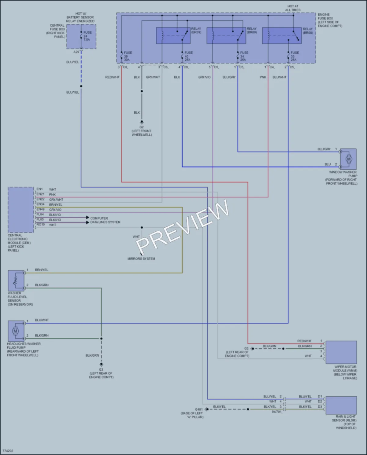2021 Volvo XC90 Wiper Washer wiring diagram preview