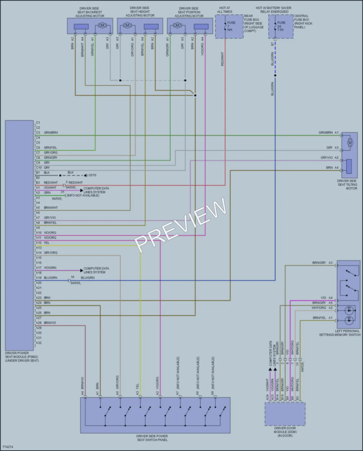 2021 Volvo XC90PlugIn Memory Systems wiring diagram preview