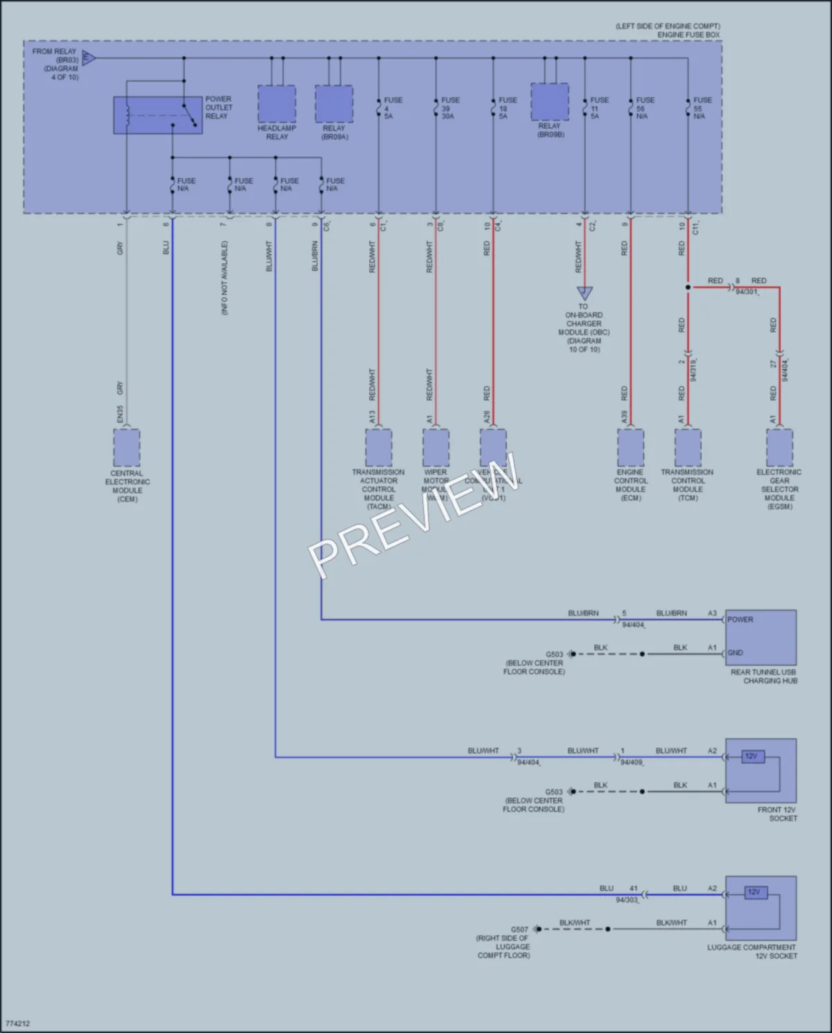 2021 Volvo XC90PlugIn Power Distribution wiring diagram preview