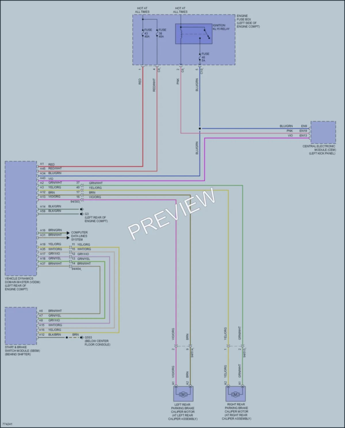 2021 Volvo XC90PlugIn Shift Interlock wiring diagram preview