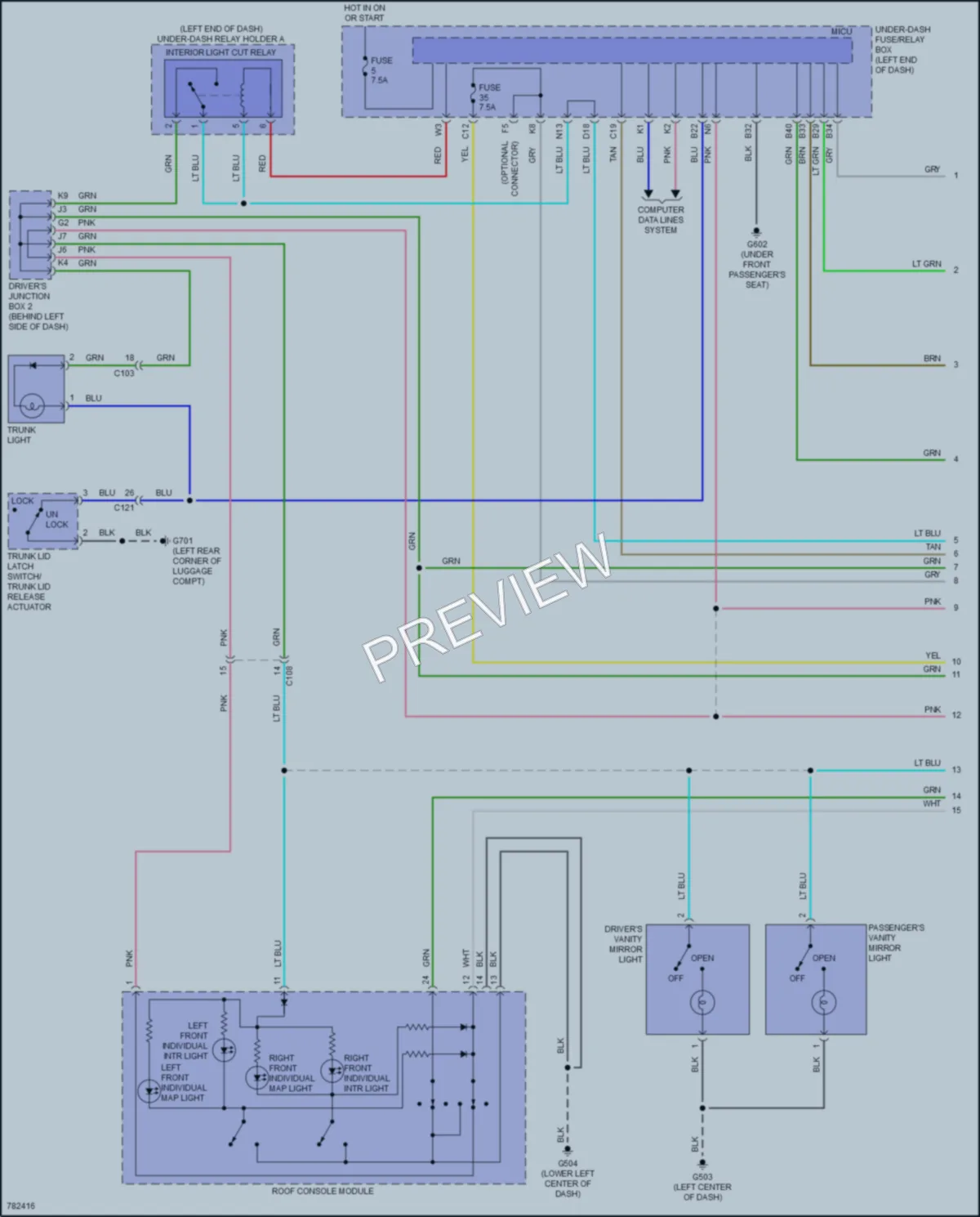 2022 Acura ILX Interior Lights wiring diagram preview