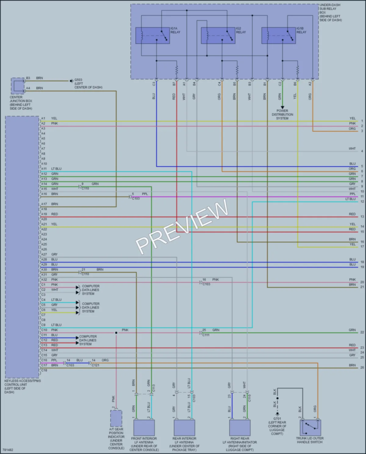 2022 Acura ILX Power Door Locks wiring diagram preview