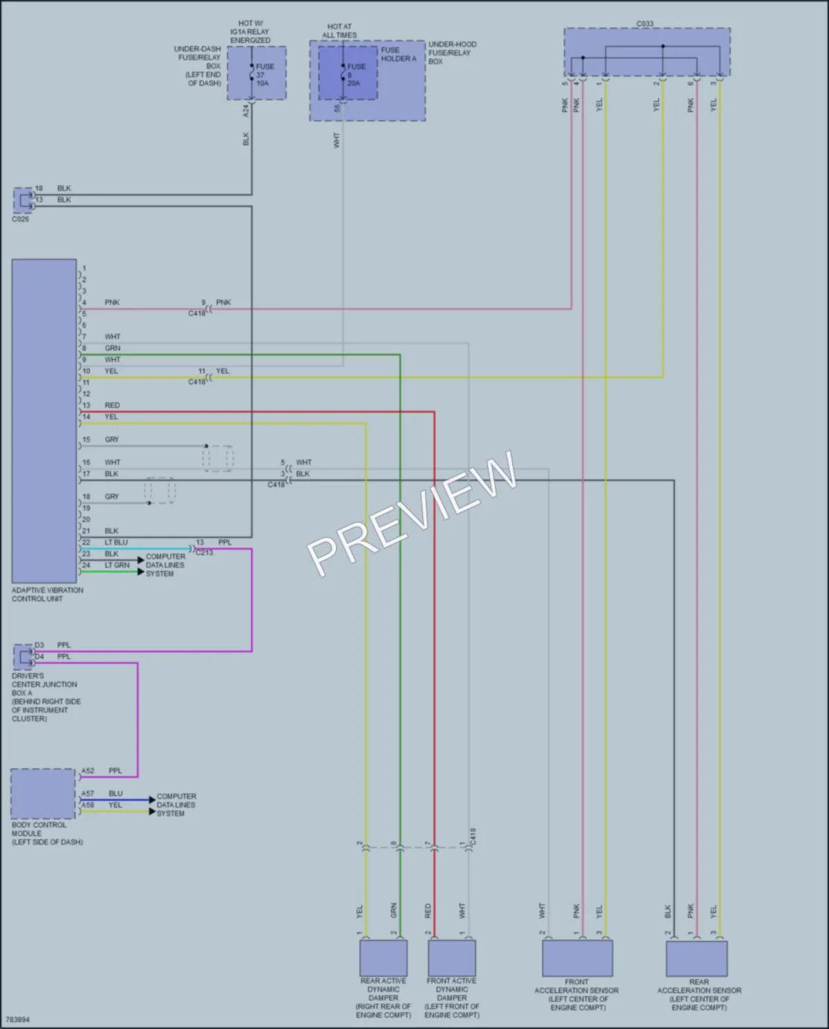 2022 Acura MDX Electronic Suspension wiring diagram preview
