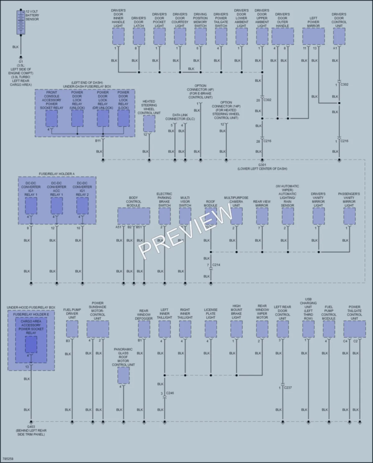 2022 Acura MDX Ground Distribution wiring diagram preview