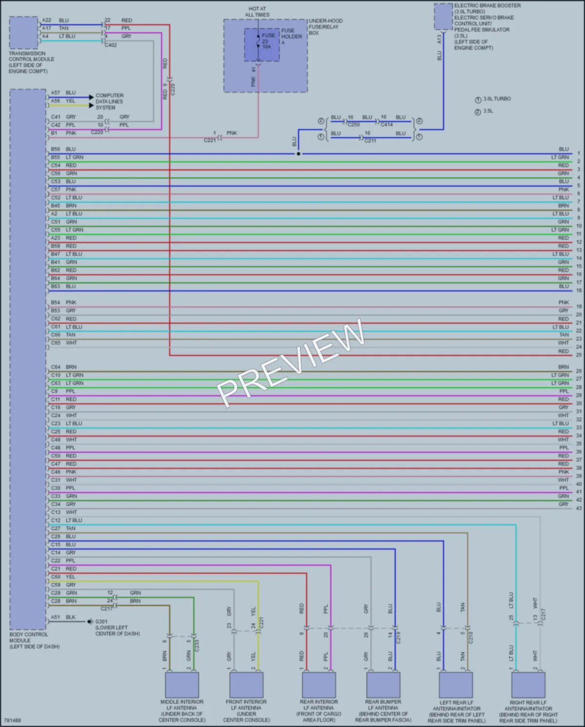 2022 Acura MDX Power Door Locks wiring diagram preview