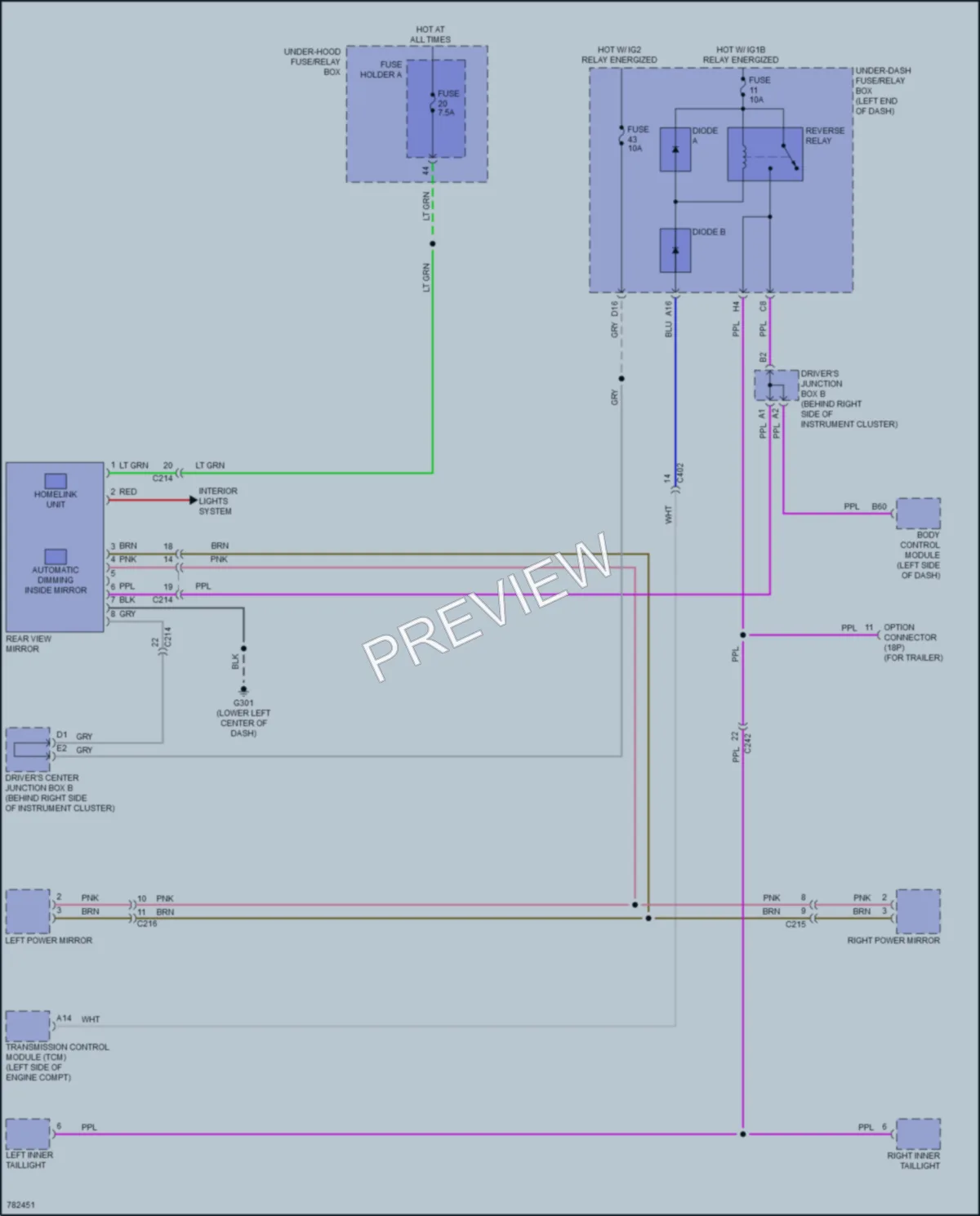2022 Acura MDX Power Mirrors wiring diagram preview