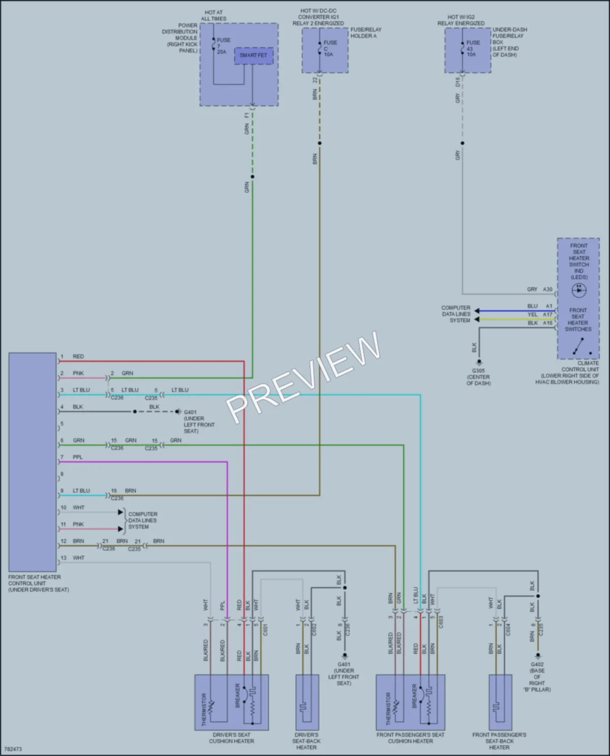 2022 Acura MDX Power Seats wiring diagram preview