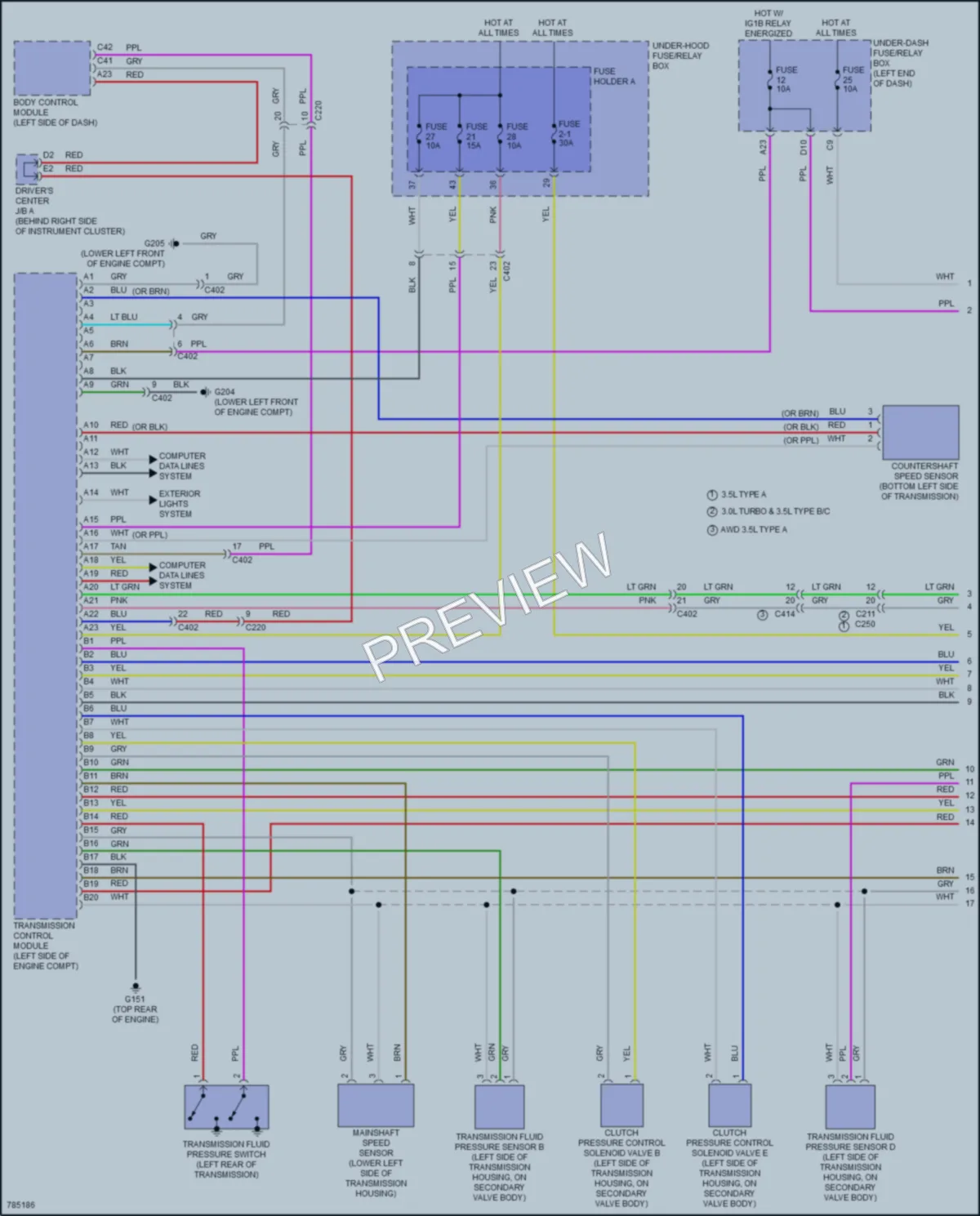 2022 Acura MDX Transmission wiring diagram preview