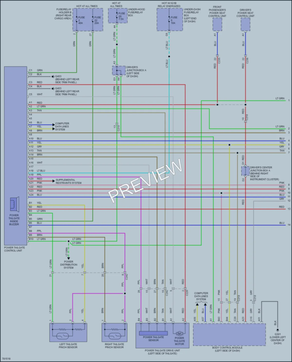 2022 Acura MDX Trunk Tailgate Fuel Door wiring diagram preview