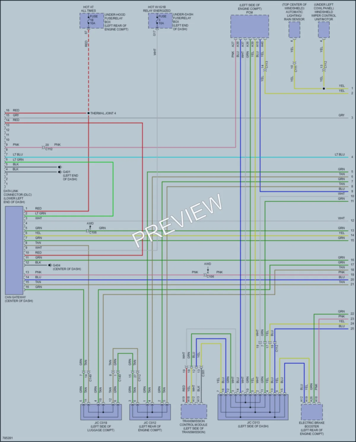 2022 Acura RDX Computer Data Lines wiring diagram preview