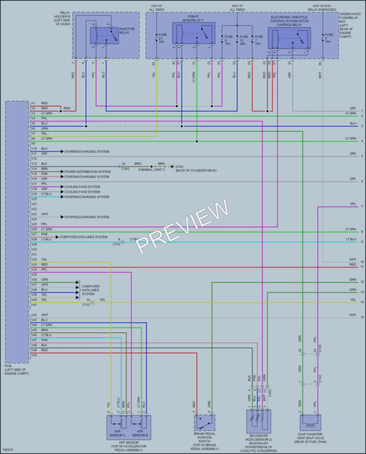 2022 Acura RDX Engine Performance wiring diagram preview