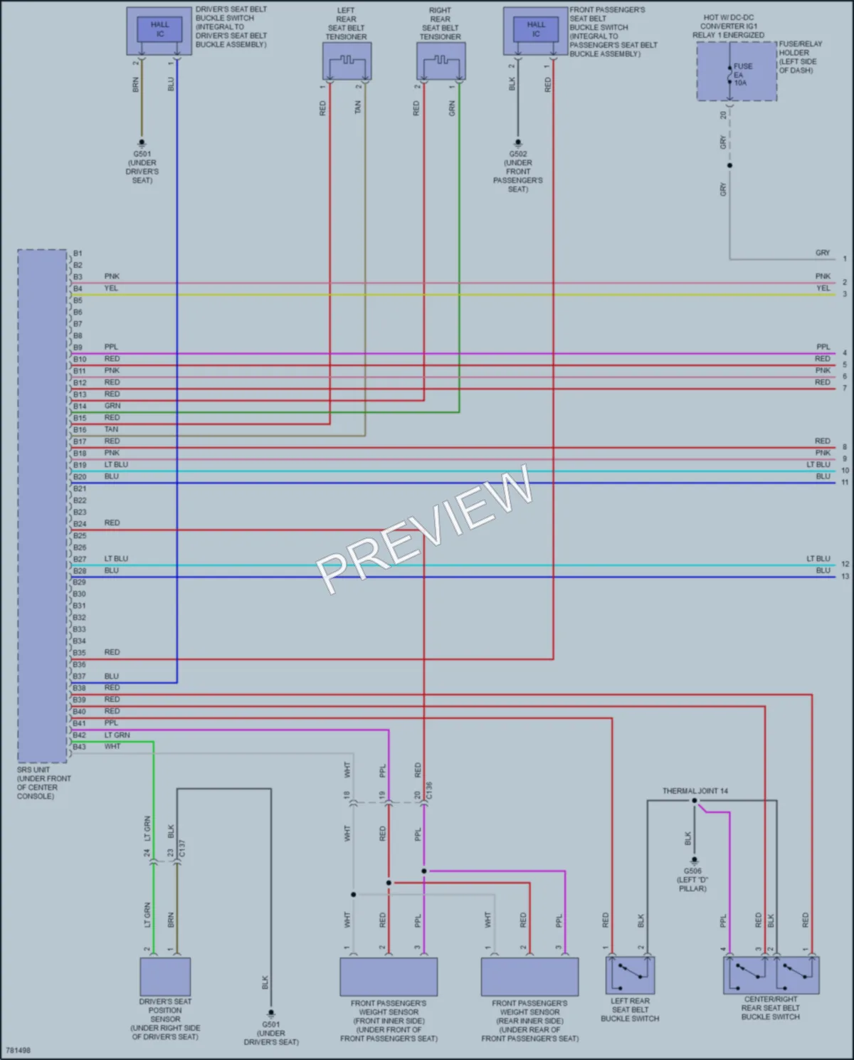 2022 Acura RDX Supplemental Restraints wiring diagram preview