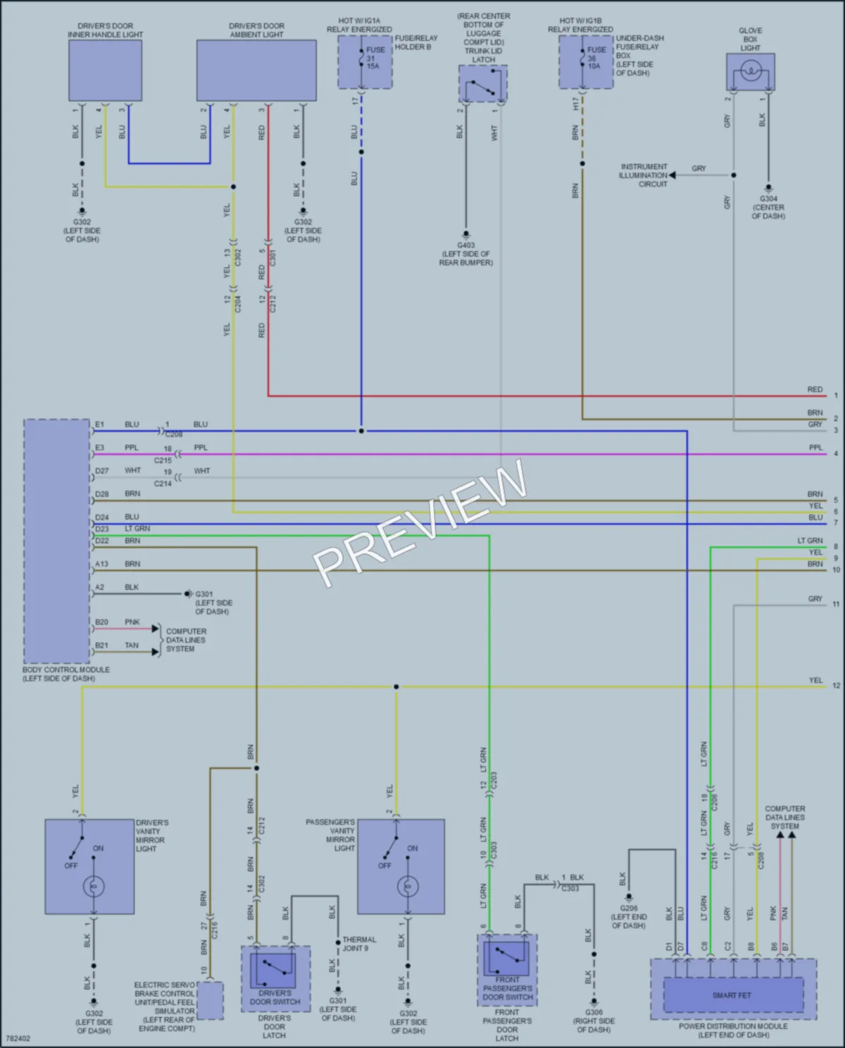 2022 Acura TLX Interior Lights wiring diagram preview
