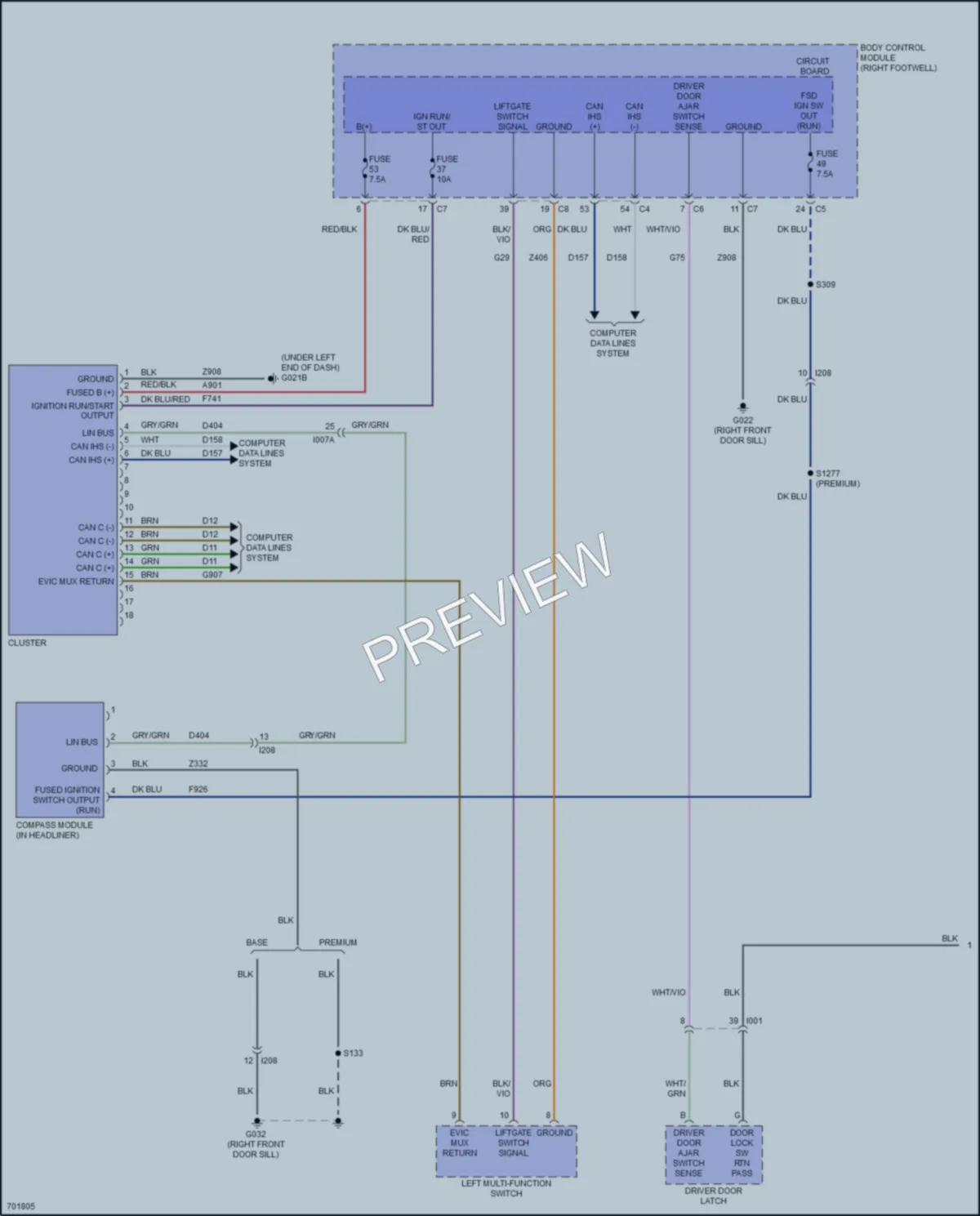 2022 AlfaRomeo Giulia Instrument Cluster wiring diagram preview