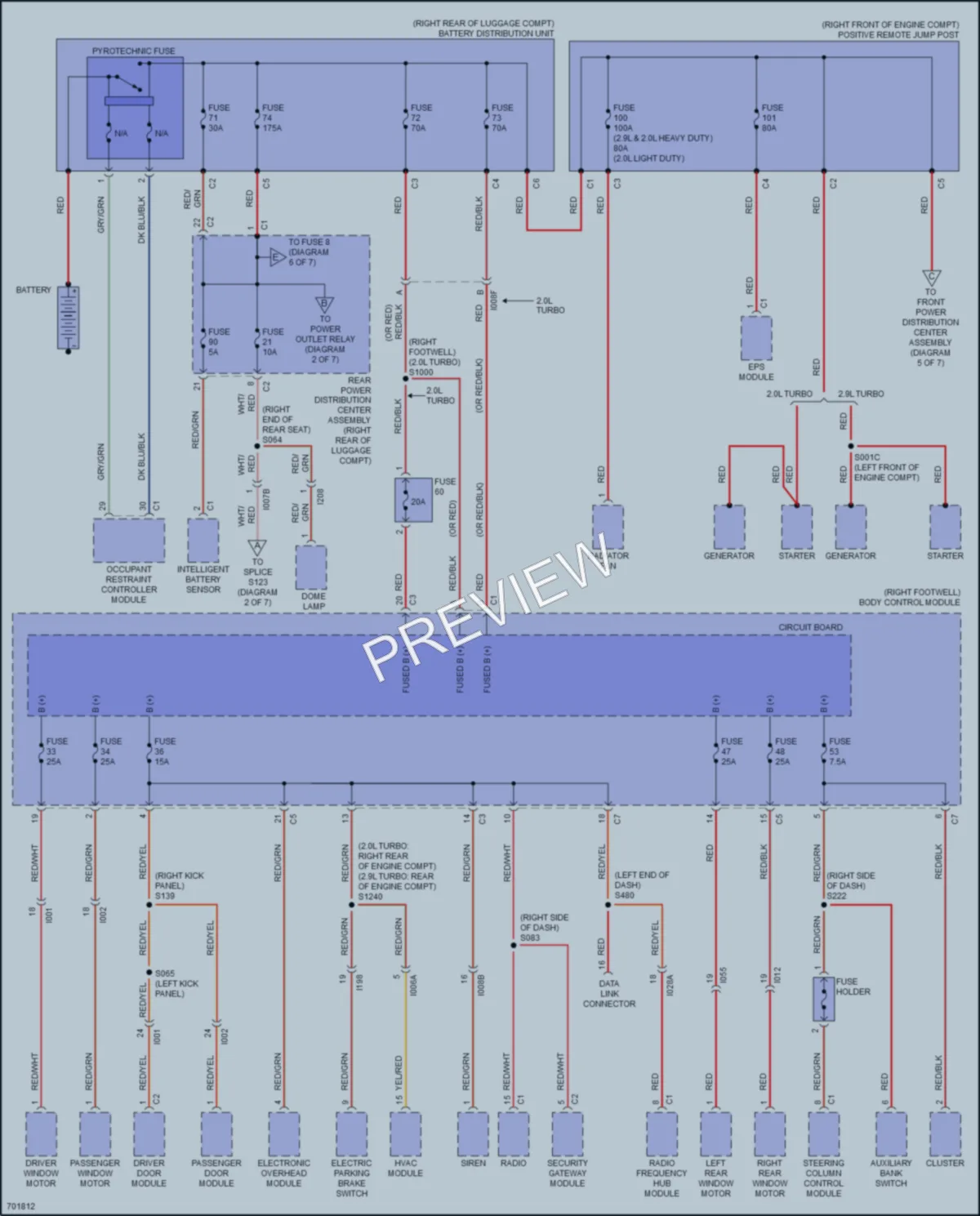 2022 AlfaRomeo Giulia Power Distribution wiring diagram preview