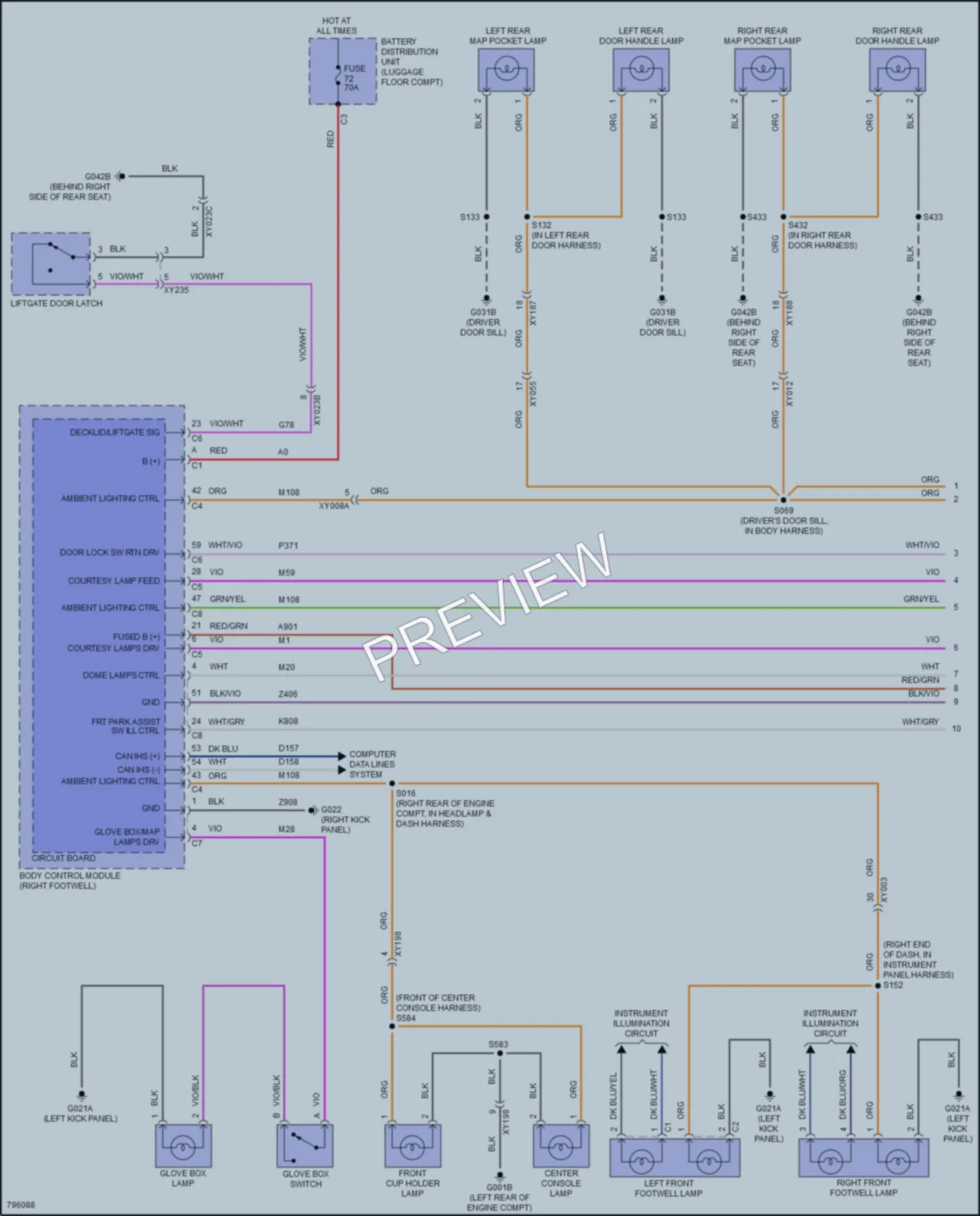 2022 AlfaRomeo Stelvio Interior Lights wiring diagram preview