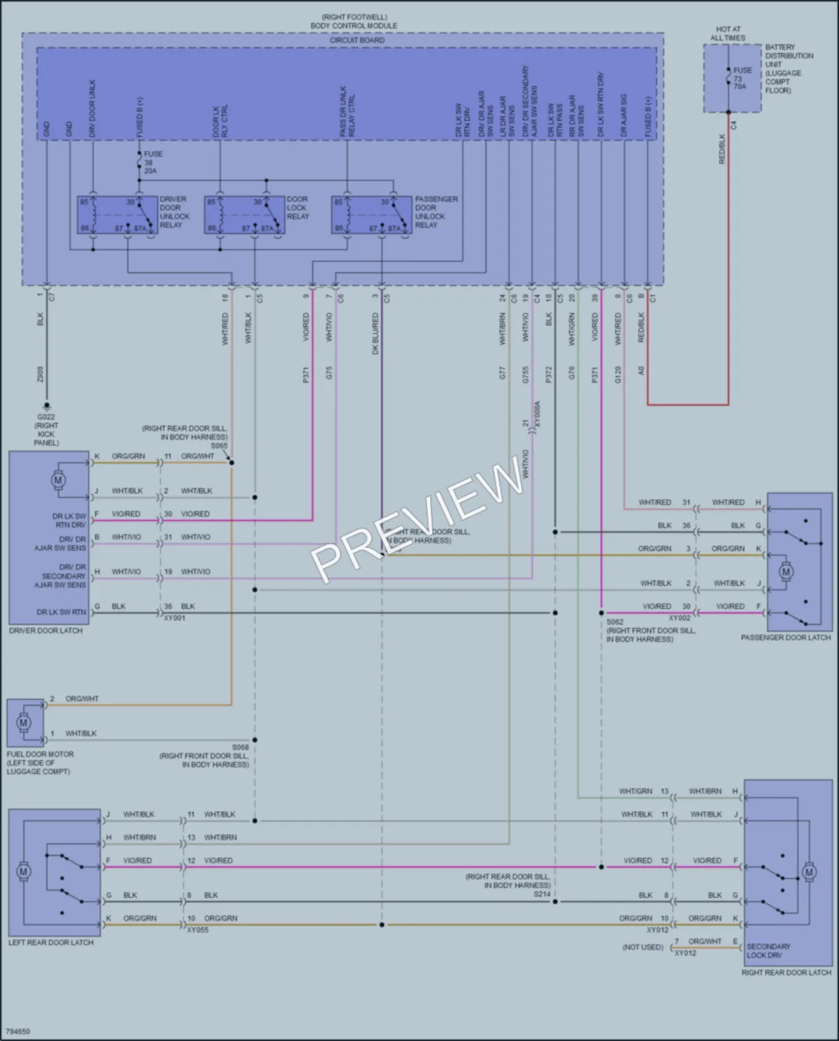 2022 AlfaRomeo Stelvio Power Door Locks wiring diagram preview
