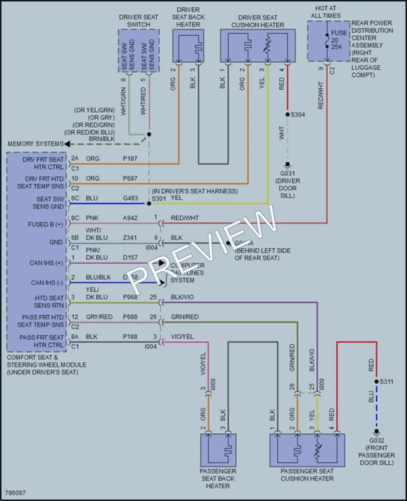 2022 AlfaRomeo Stelvio Power Seats wiring diagram preview