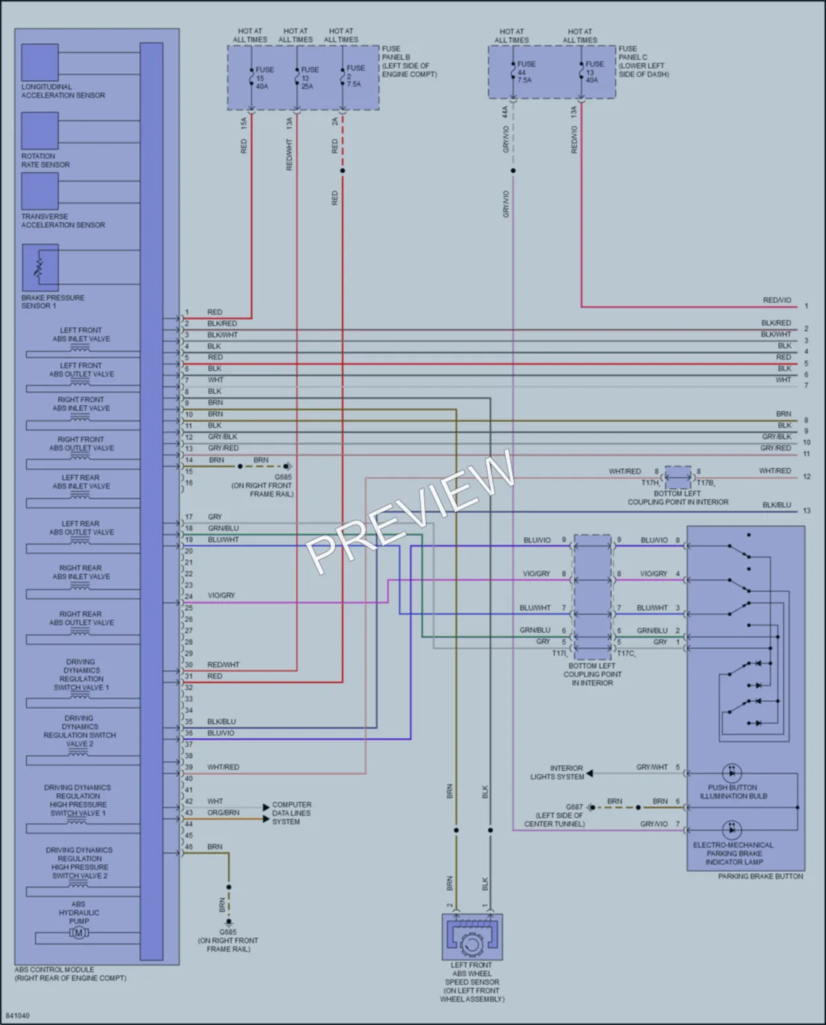 2022 Audi A3 Anti Lock Brakes wiring diagram preview