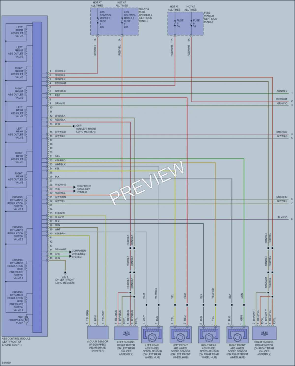 2022 Audi A6 Anti Lock Brakes wiring diagram preview