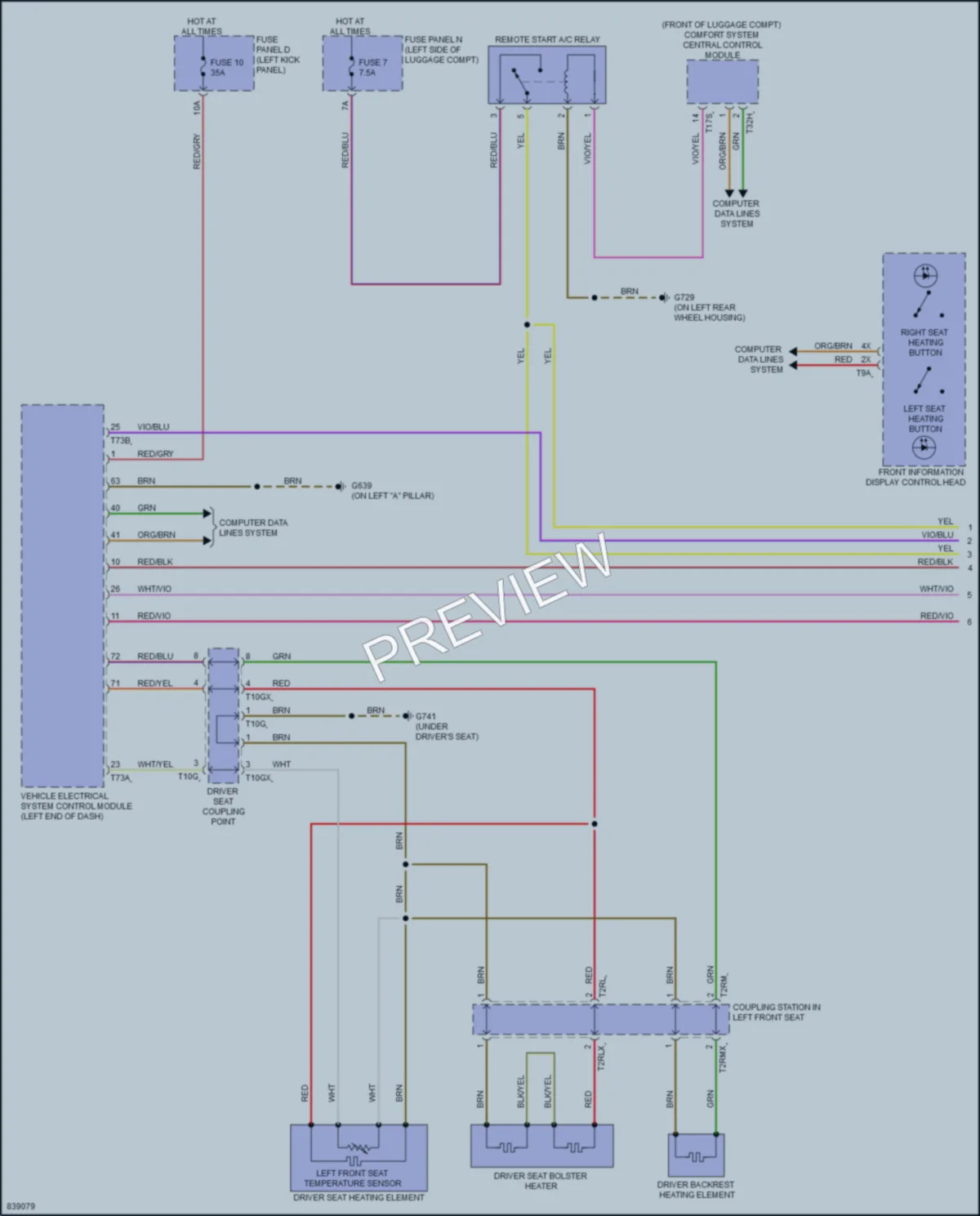 2022 Audi A6 Power Seats wiring diagram preview