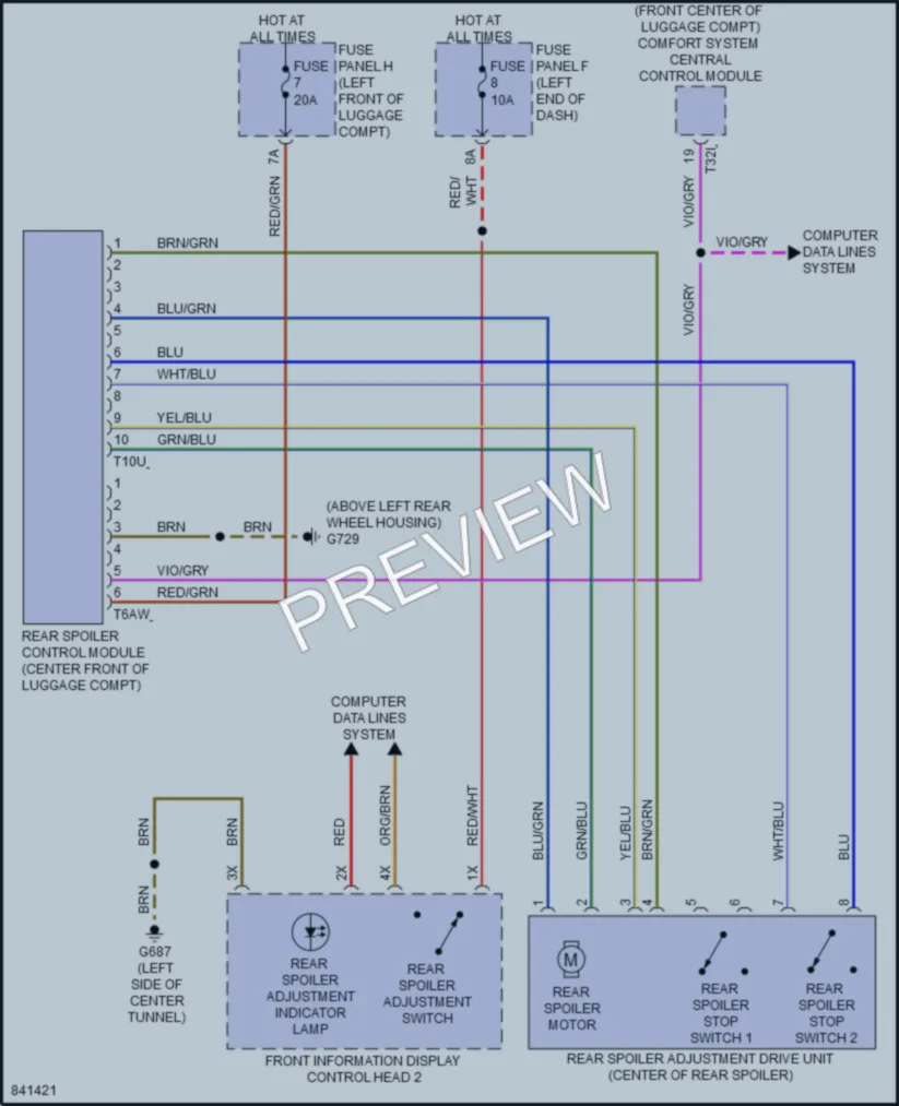 2022 Audi A7 Active Bodyworks wiring diagram preview