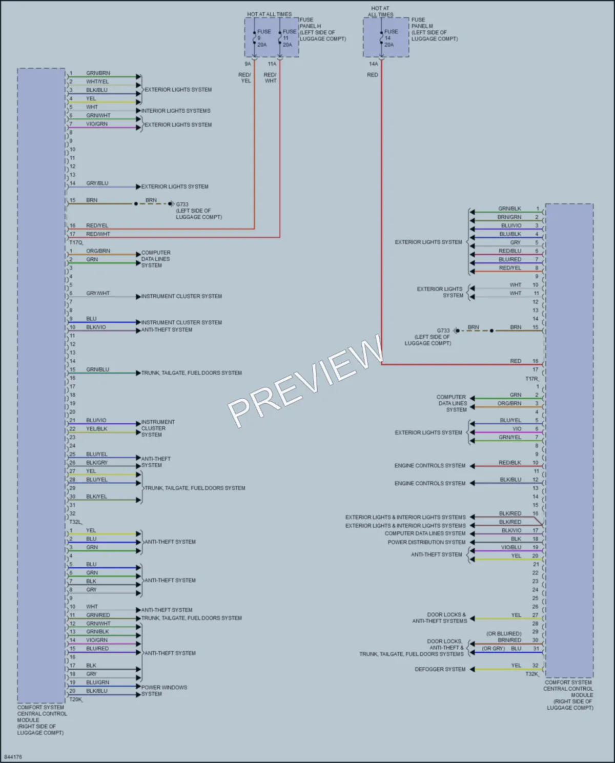 2022 Audi A8L Body Control Modules wiring diagram preview