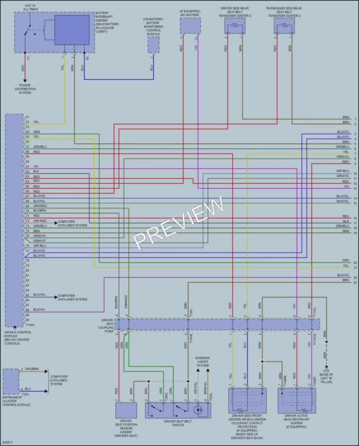 2022 Audi A8L Supplemental Restraints wiring diagram preview