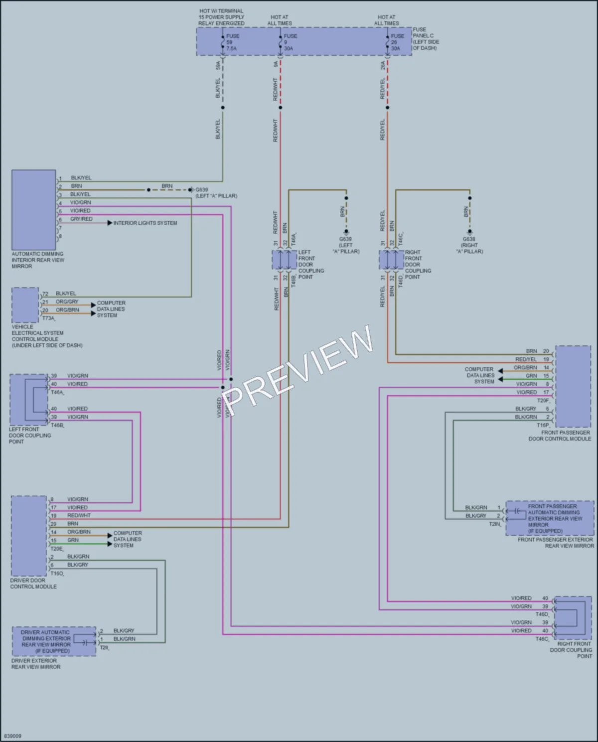 2022 Audi Q4etron Power Mirrors wiring diagram preview