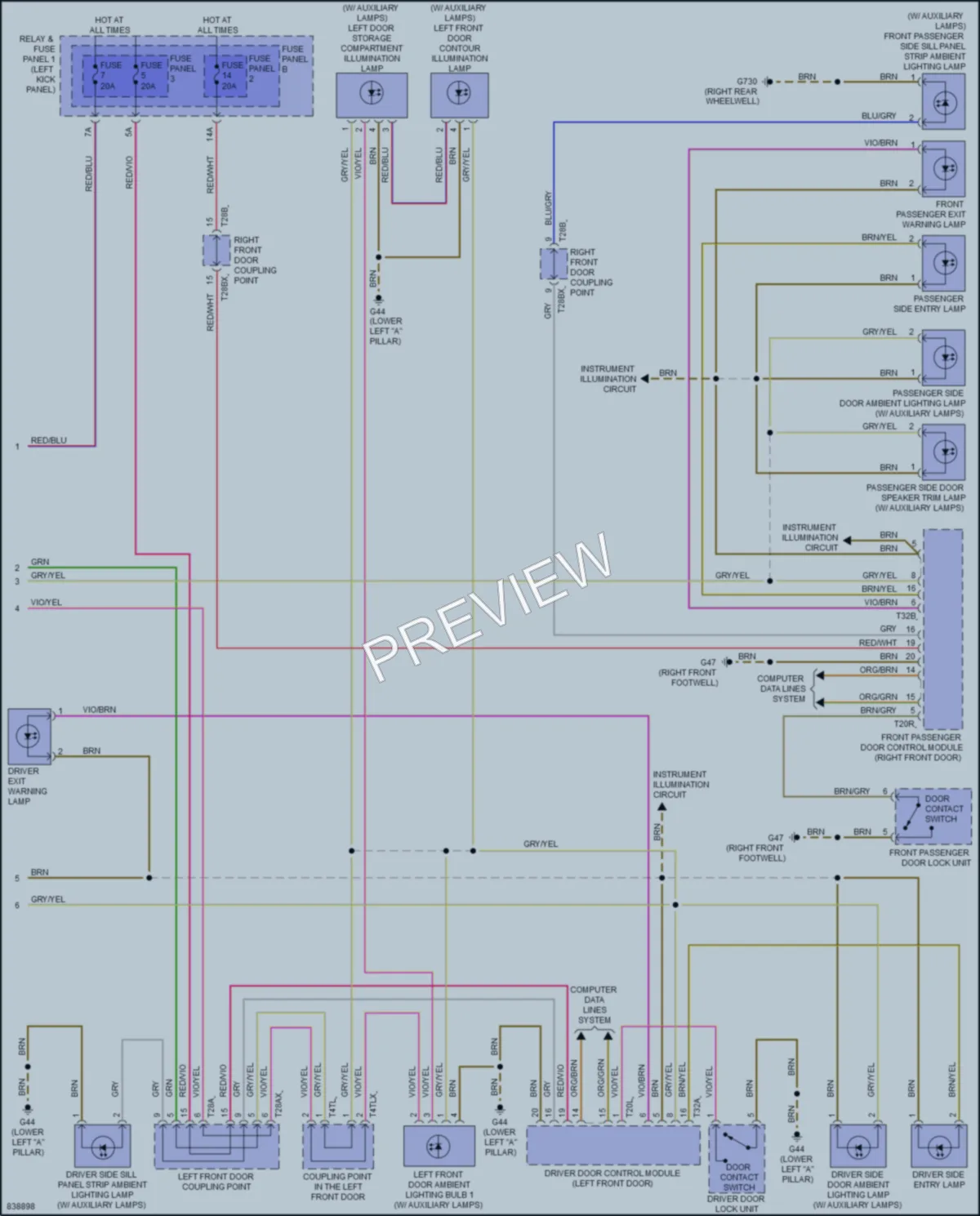 2022 Audi Q5Sportback Interior Lights wiring diagram preview